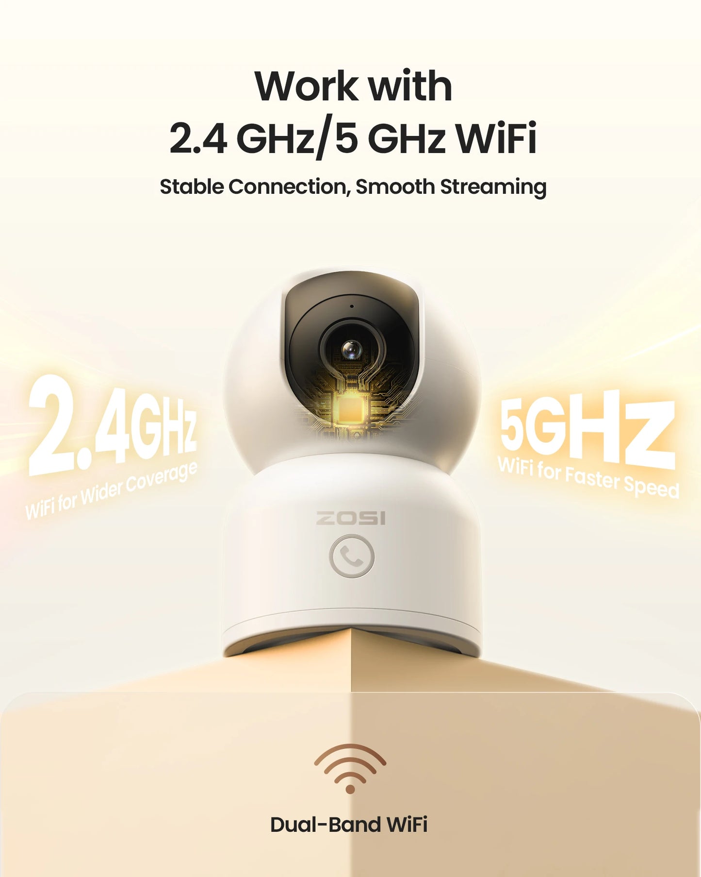 ZOSI Indoor Pan Tilt Smart Security Camera C518 2MP WiFi