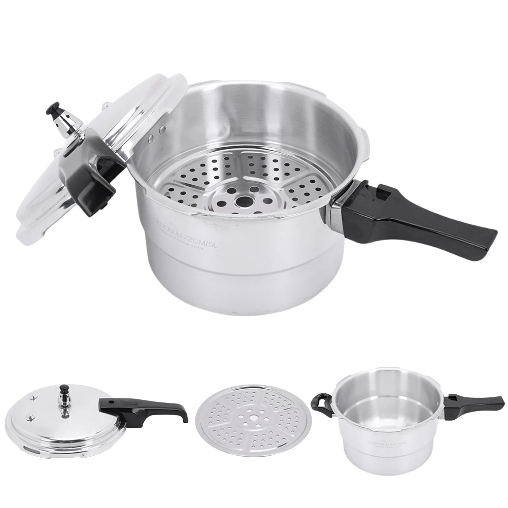 Aluminum Alloy Pressure Cooker with Steamed Layer Small Pressure Cooker Household Stovetop Pressure Canner for Induction Cooker
