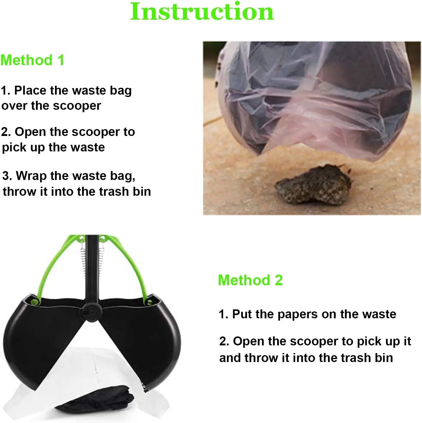 Dog Pooper Scooper With Teeth For Easy Grass And Gravel Pickup