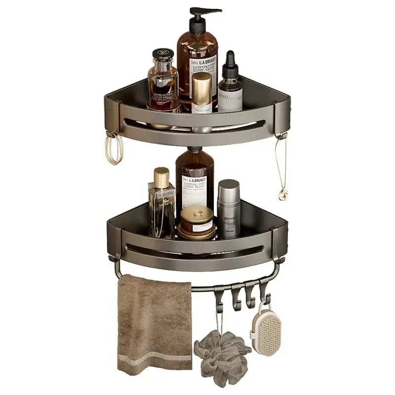 Triangle Adhesive Shower Caddy Set for Corner Wall Mount