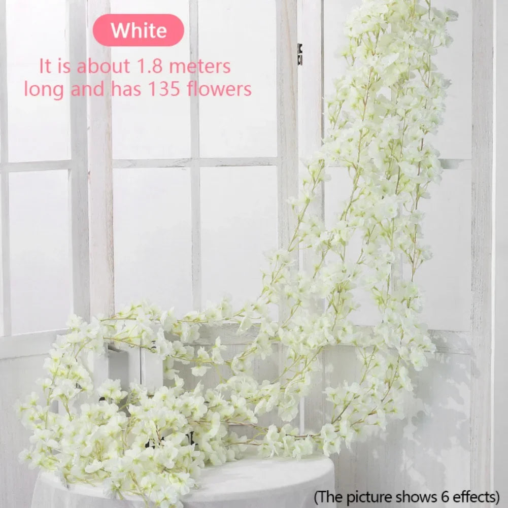 Artificial Sakura Flowers Vine For Wedding Decor