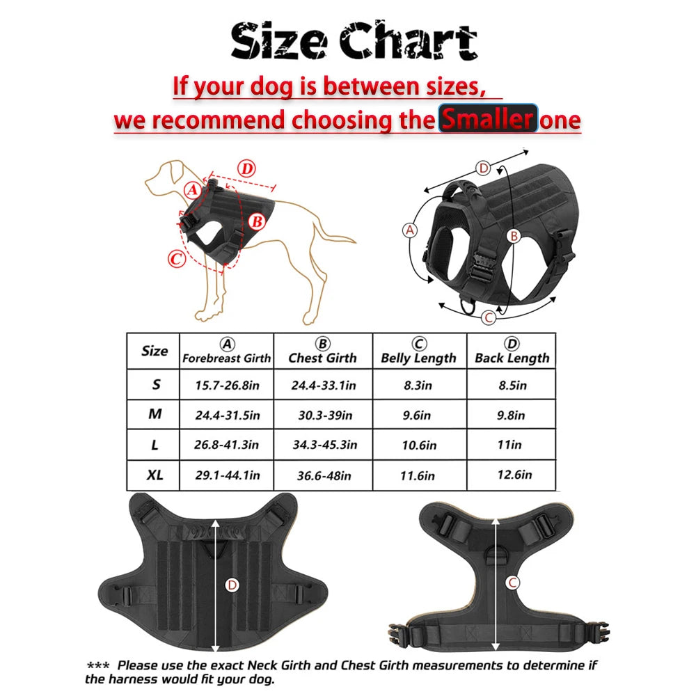 Petavel Tactical Dog Harness Featuring Quick Release Buckles