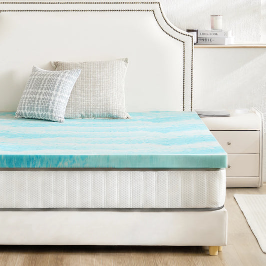 JHK Gel Cooling Memory Foam Mattress Topper Breathable