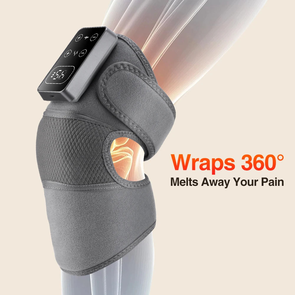 Electric Heated Vibration Knee Massage Pad Massager Shoulder Elbow Hot Compress Thermal Protect Joint Brace Muscle Relaxation