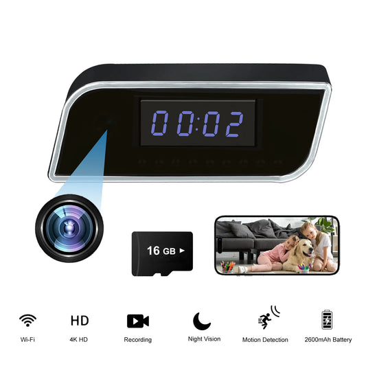 Ouvis 4K Smart Clock Camera With Motion Detection Night Vision