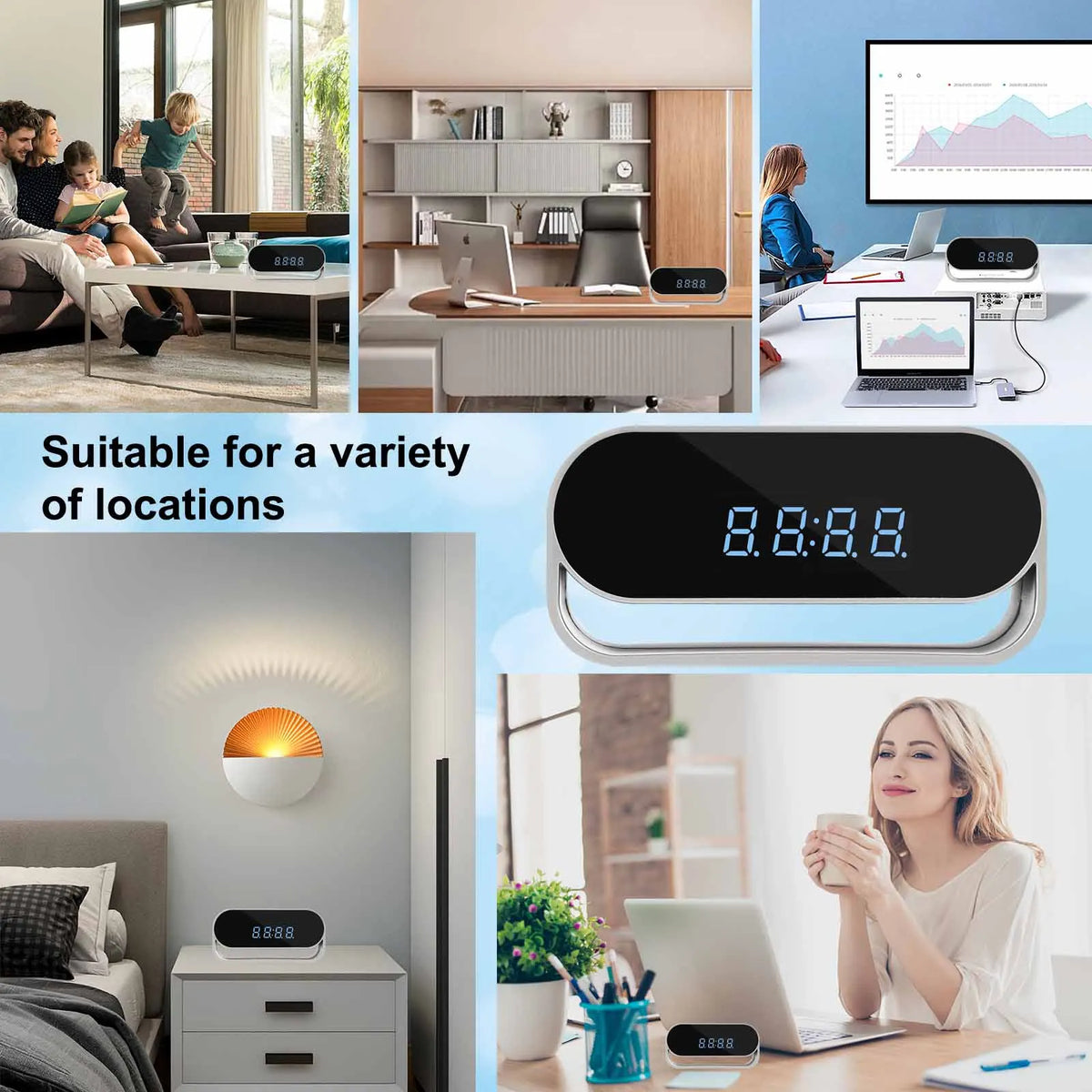 Ouvis 4K Wireless Surveillance Camera Clock With Motion Detection
