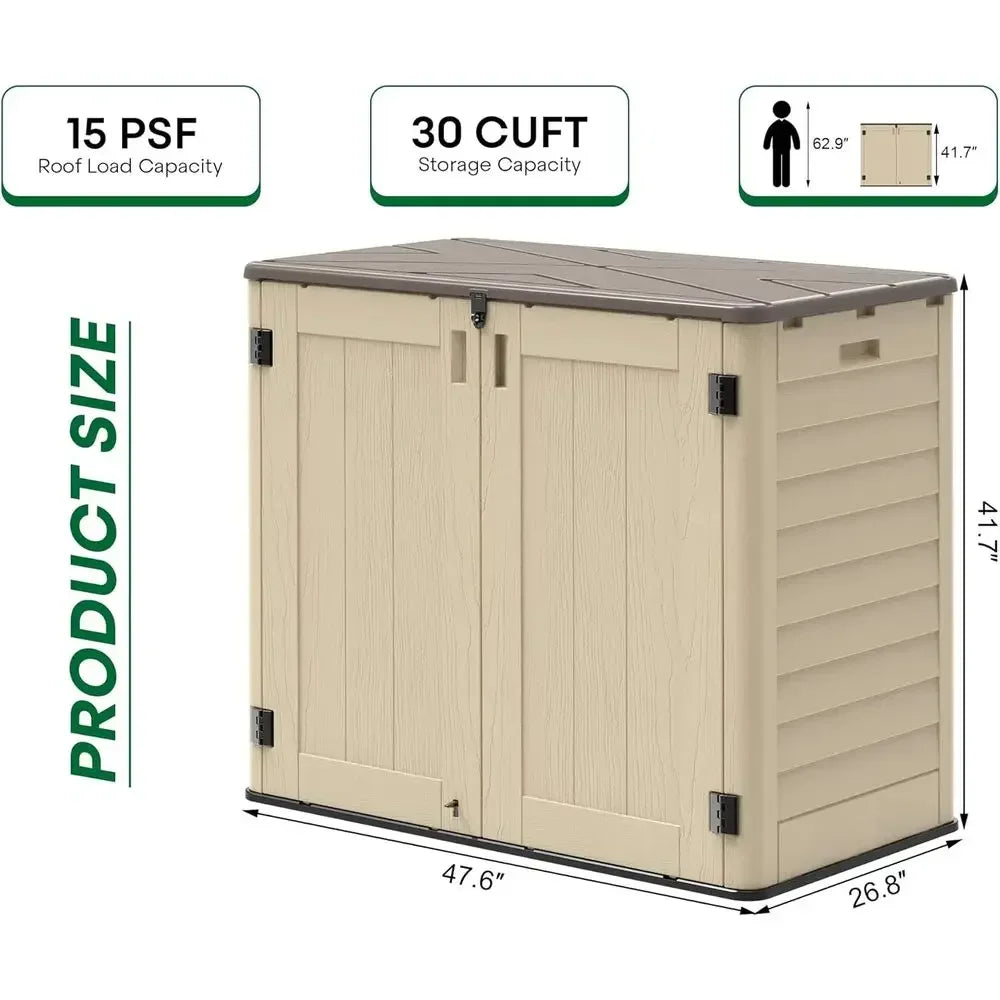 Weather-Resistant Outdoor Storage Shed For Lawn Mowers And Tools