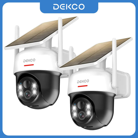 DEKCO Solar WiFi Camera 3MP Fully WireFree Battery PTZ CCTV