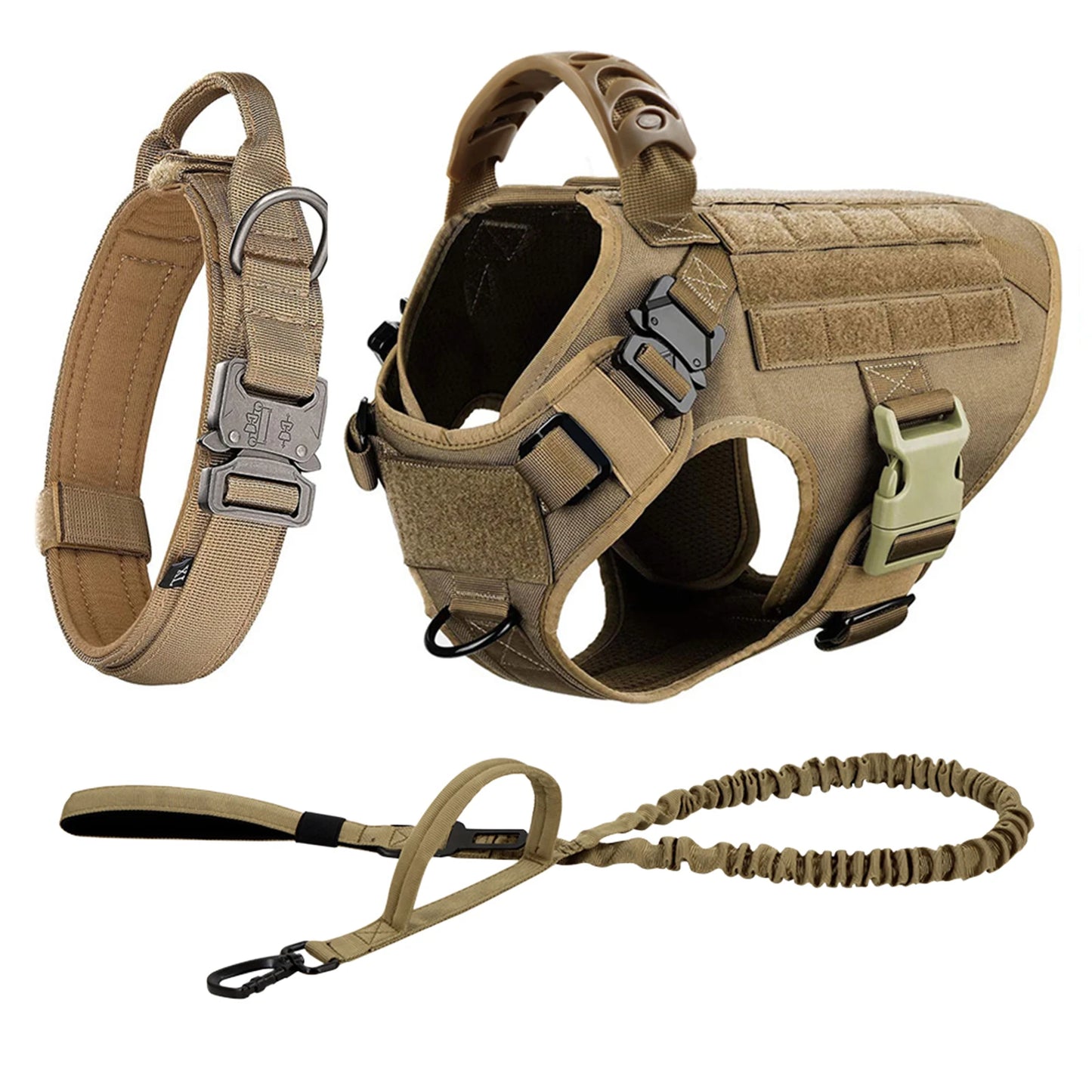 Nylon Dog Harness Leash And Collar Set For German Shepherd Malinois