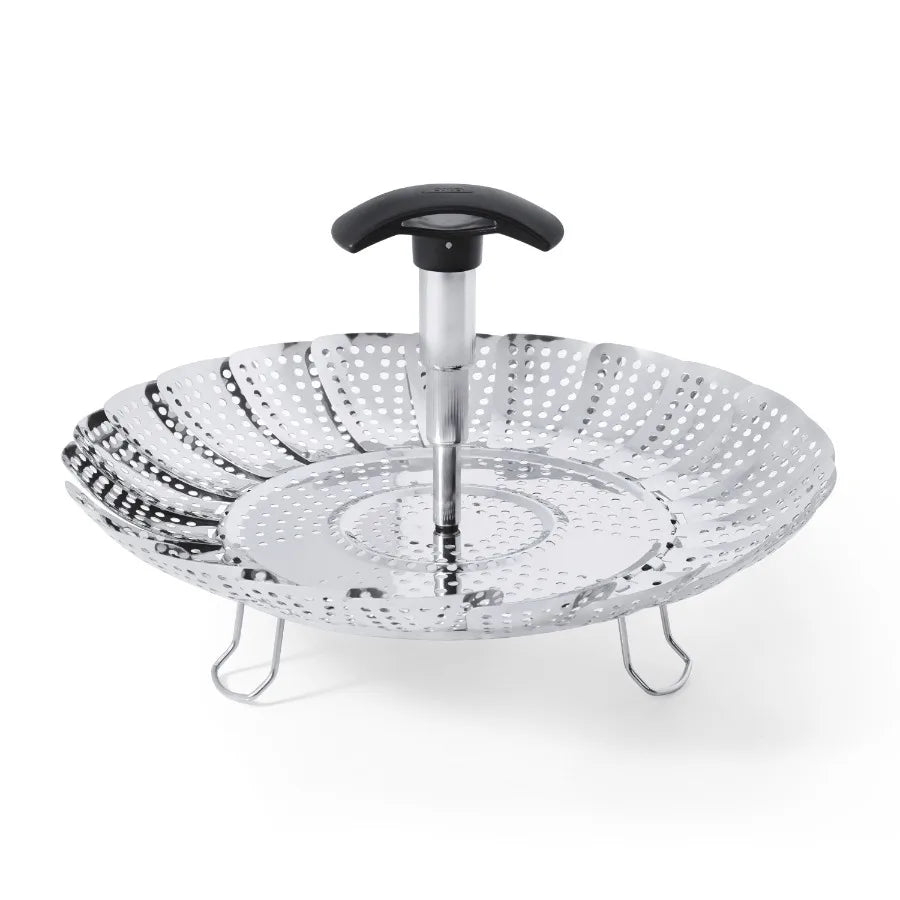 SoftWorks Stainless Steel Steamer with Extendable Handle Fits Most Pots Dishwasher Safe