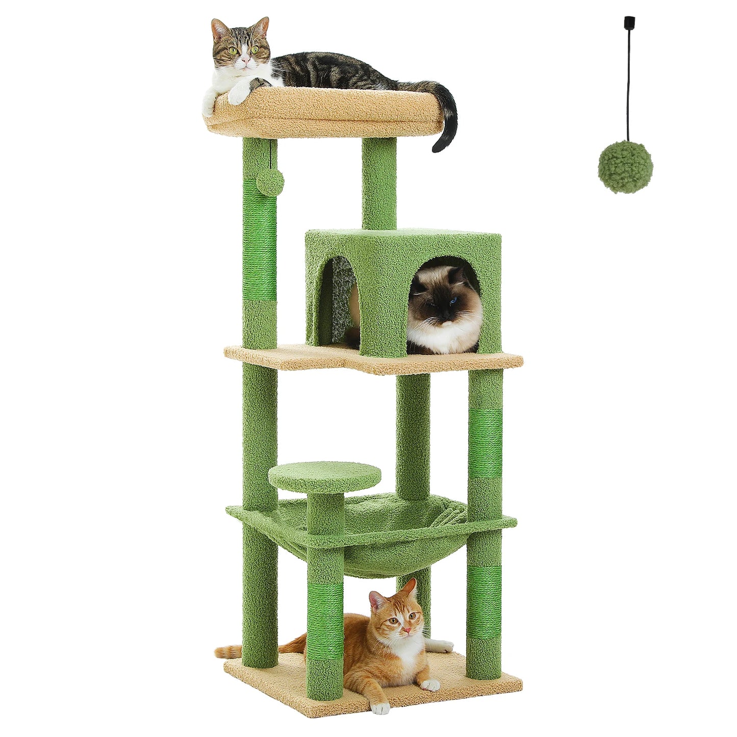 PETEPELA Cat Tree Five Level Tower With Metal Frame Hammock