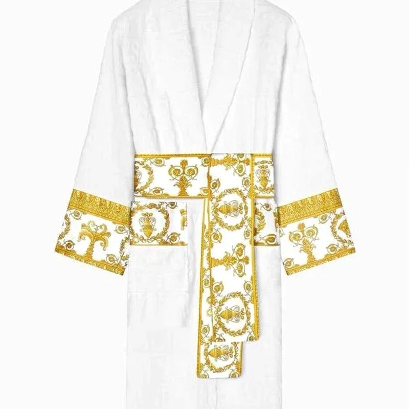 Cotton Luxury Bathrobe Unisex Sleepwear Hotel Style Lounge Robe