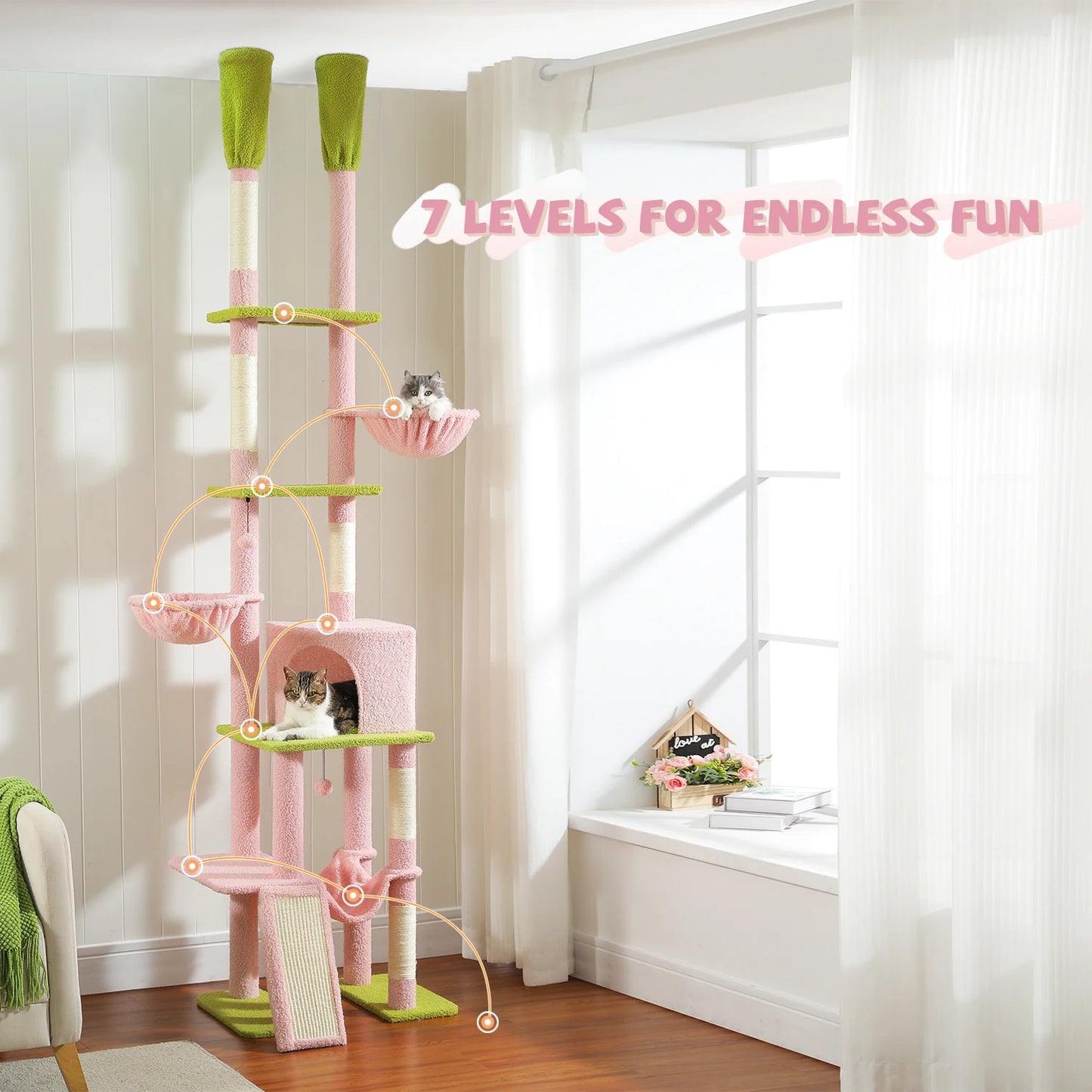 PAWZ Road Floor To Ceiling Cat Tree Condos And Hammocks