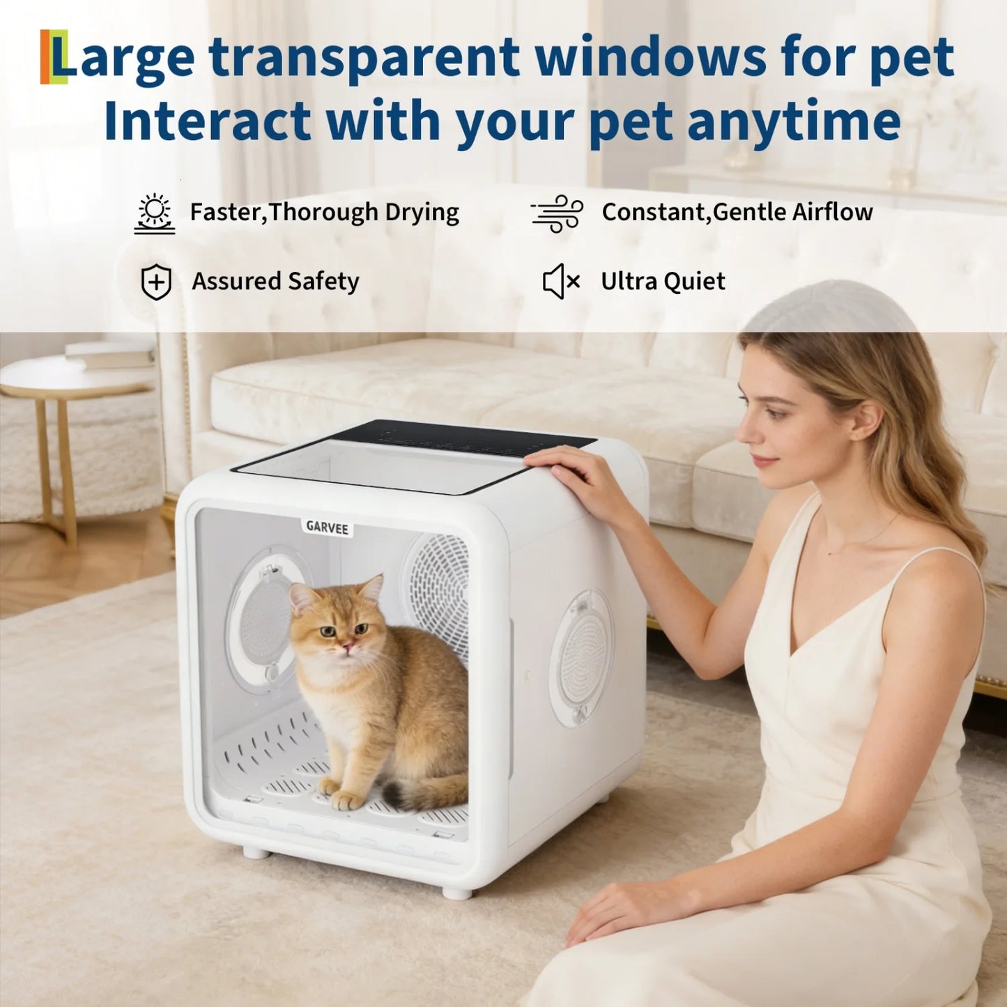 HiMISS Automatic Pet Drying Box With 360 Degree Air Circulation