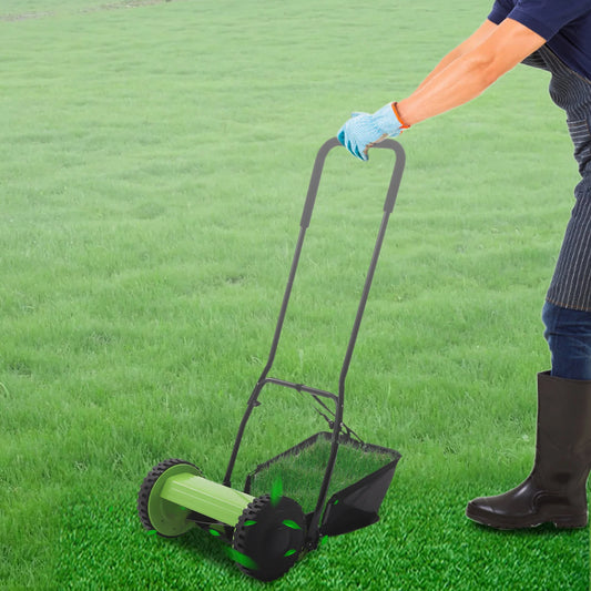 Bymaocar Manual Push Reel Lawn Mower With Collection Bag