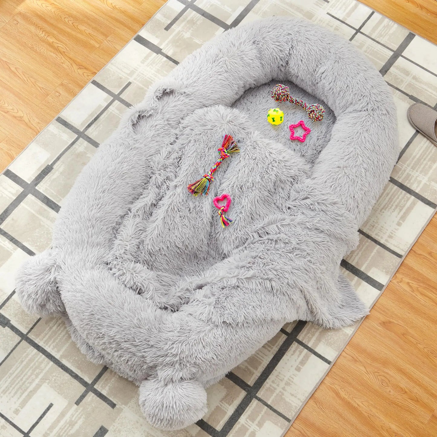 HiMISS Dog Bed For Adults With Removable Cover And Blanket
