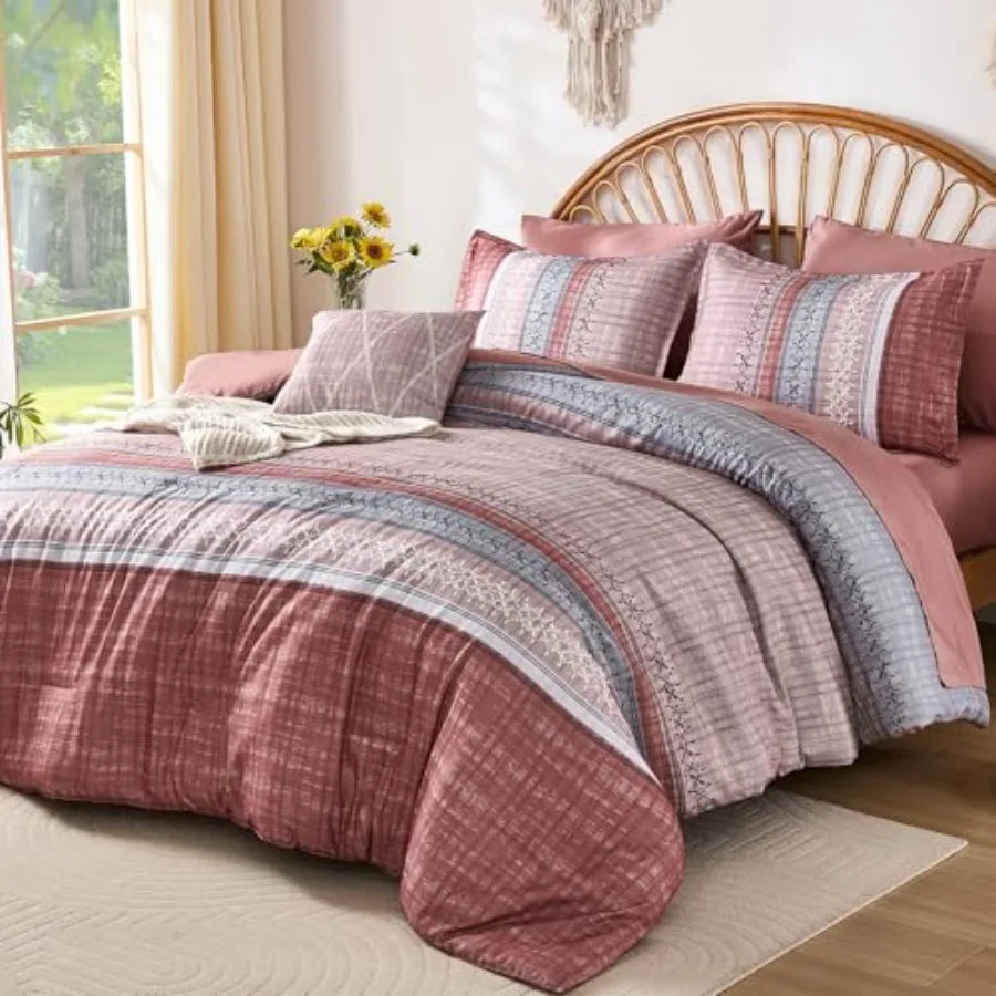 Boho King Comforter Bedding Set Duvet Cover and Pillowcases
