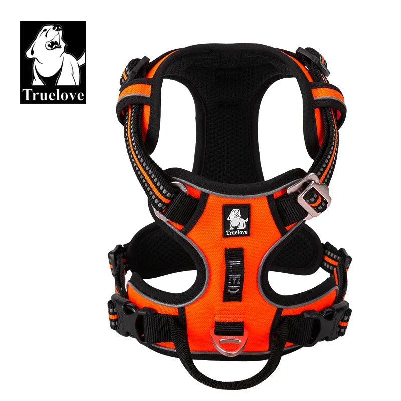 TRUELOVE Reflective Nylon Dog Harness No Pull Adjustable for Outdoor