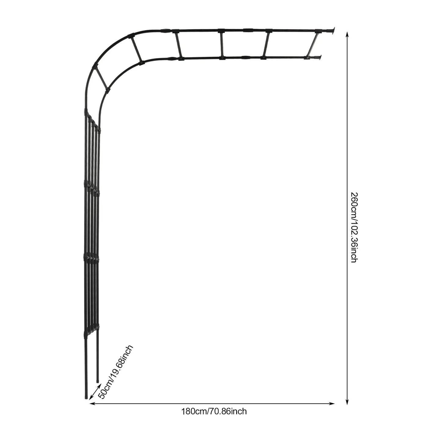 Half Side Garden Arch Trellis Steel Free Standing Plant Support