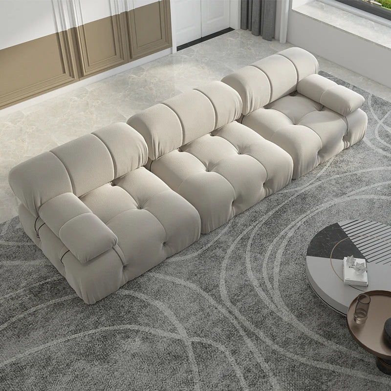 Sdorens Velvet Convertible Sectional Sofa Set Modern Minimalist