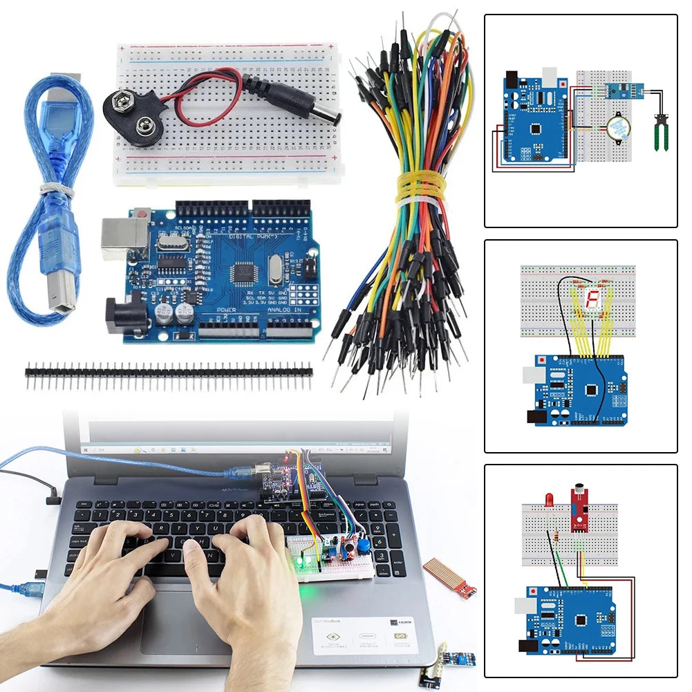 LAIMANEI Educational Arduino UNO R3 Starter Kit With Breadboard And Sensors