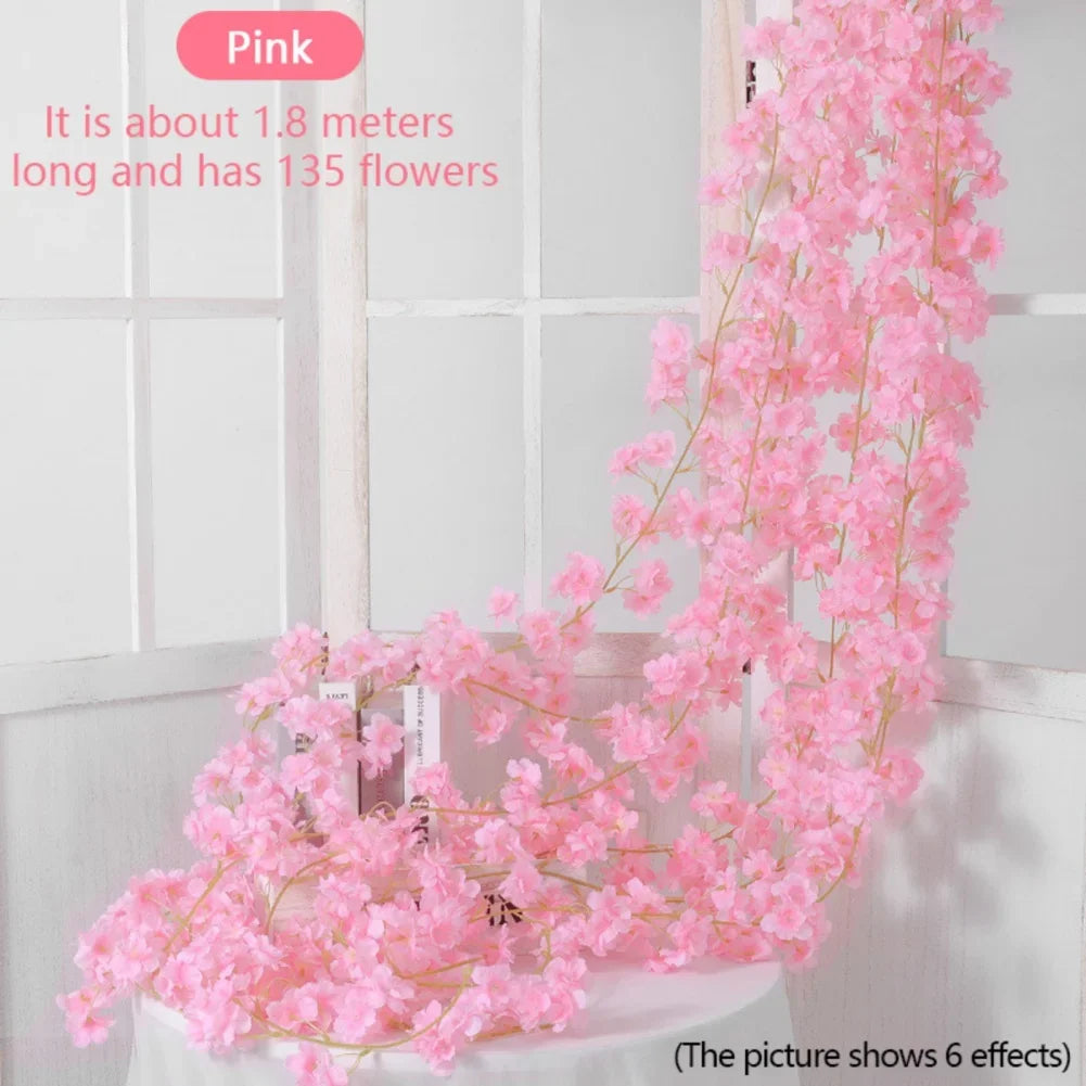 Artificial Sakura Flowers Vine For Wedding Decor