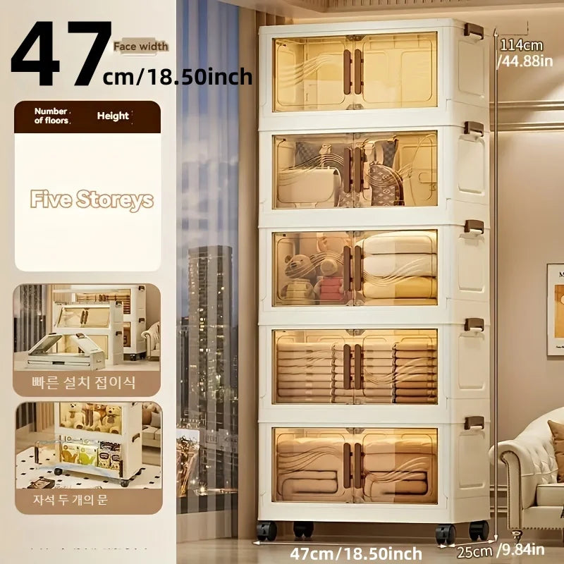 Foldable Storage Box With Clear Door For Organizing Clothes And More
