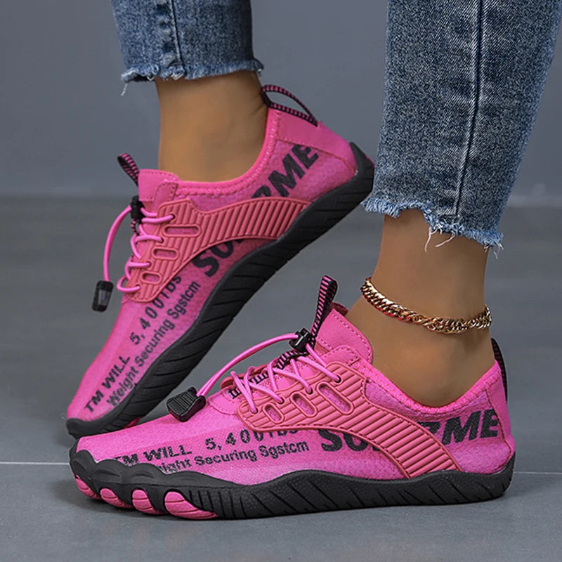 Women Letter Print Barefoot Water Shoes Quick Dry Anti Slip Aqua Socks Lightweight Beach Swim Surf Yoga Walking Outdoor Sneakers