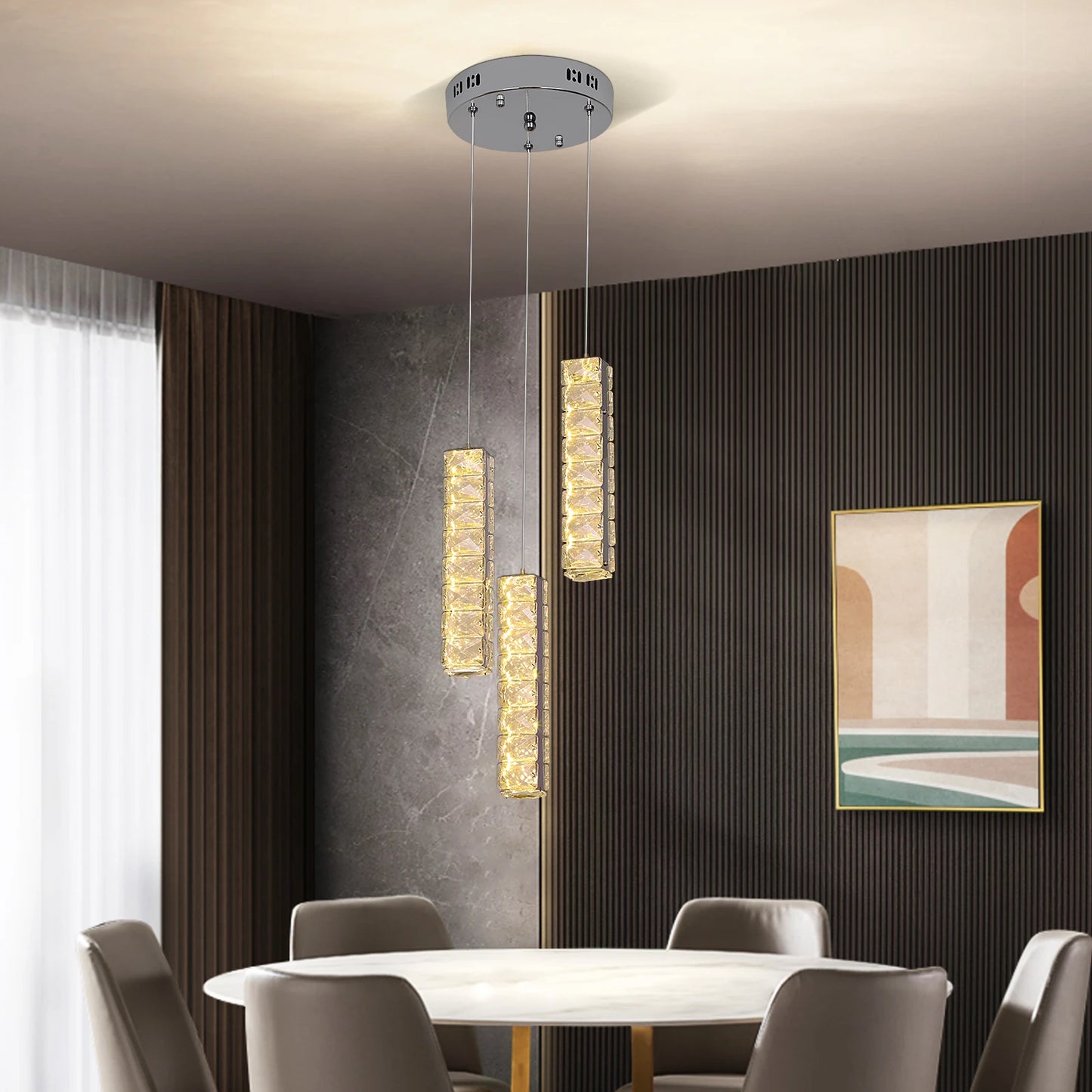 VETRULUS Nordic K9 Crystal Ceiling Lamp Indoor Led Chandelier Living Room Kitchen Lighting Fixtures Bar Modern Luxury Home Decor