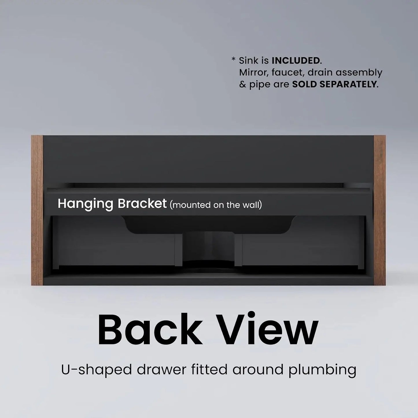 Modern Floating Bathroom Vanity With Sink And Soft Close Drawers