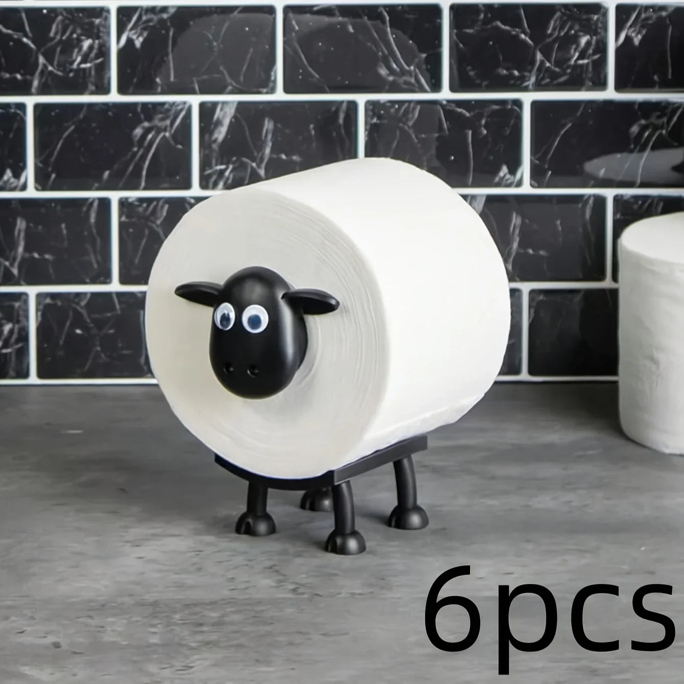 Independent Toilet Paper Holder Set Black Sheep Design
