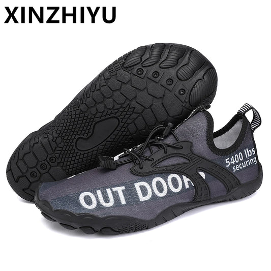 Men Water Shoes Swimming Barefoot Quick Dry Lightweight Aqua Sneakers Outdoor Sports Five Fingers Upstream Wading Shoes Summer Breathable Surfing Sandals Beach Trekking New Big Size