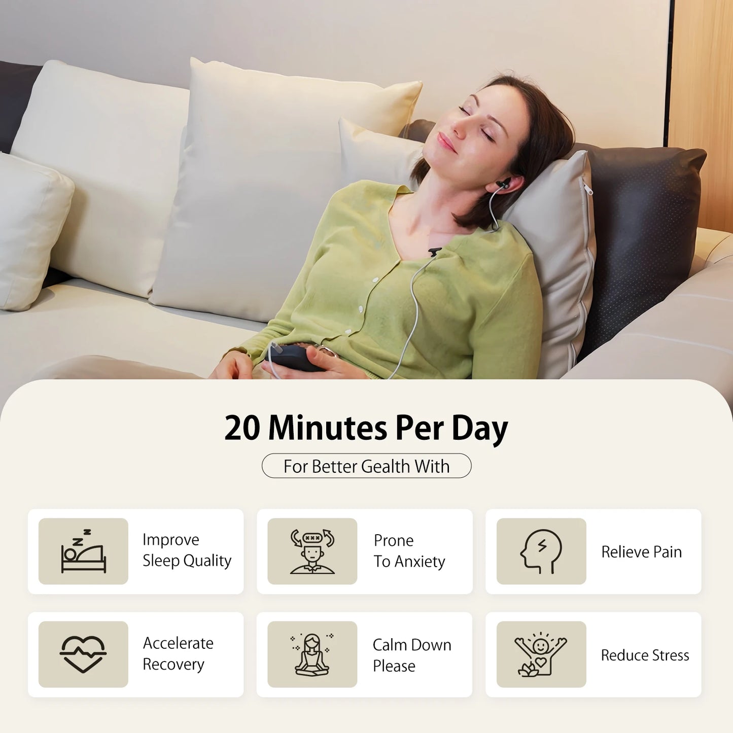 Zenowell Vagus Nerve Stimulation for Deep Sleep Anxiety Relief