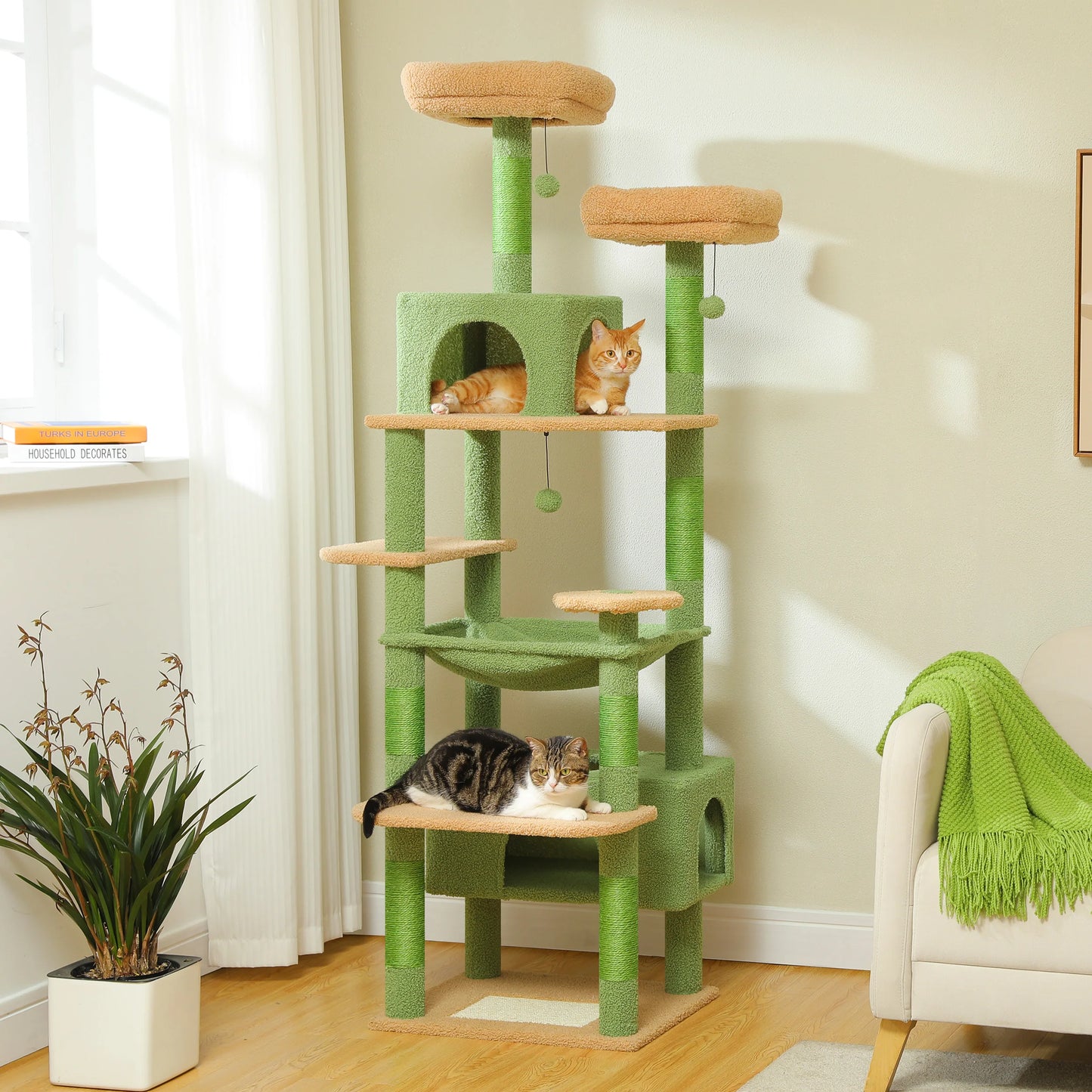 PEQULTI Multi Level Cat Tree Tower With Scratching Posts