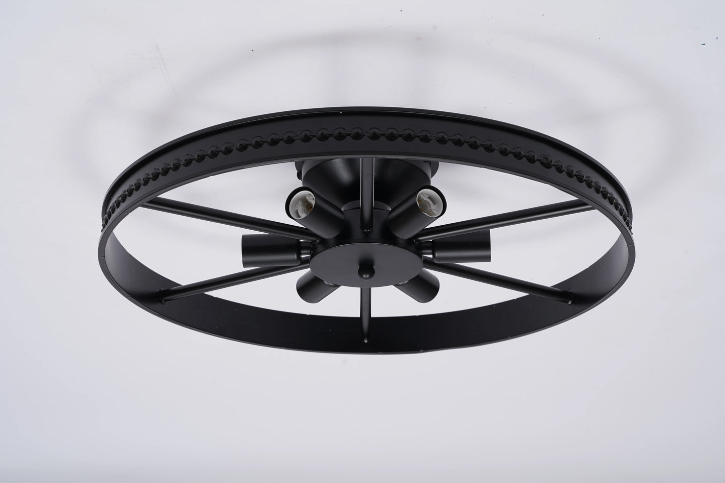 Industrial Iron Six Light Ceiling Chandelier