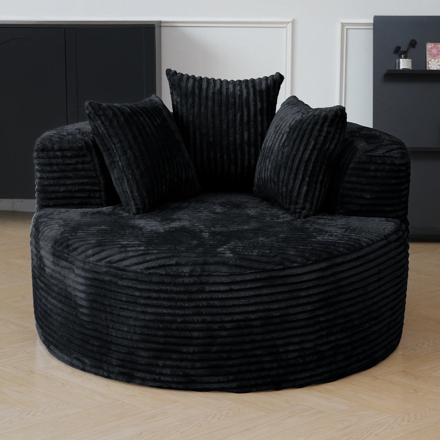 Sdorens Cloud Round Chair Lounge Sofa Bed With Plush Fur