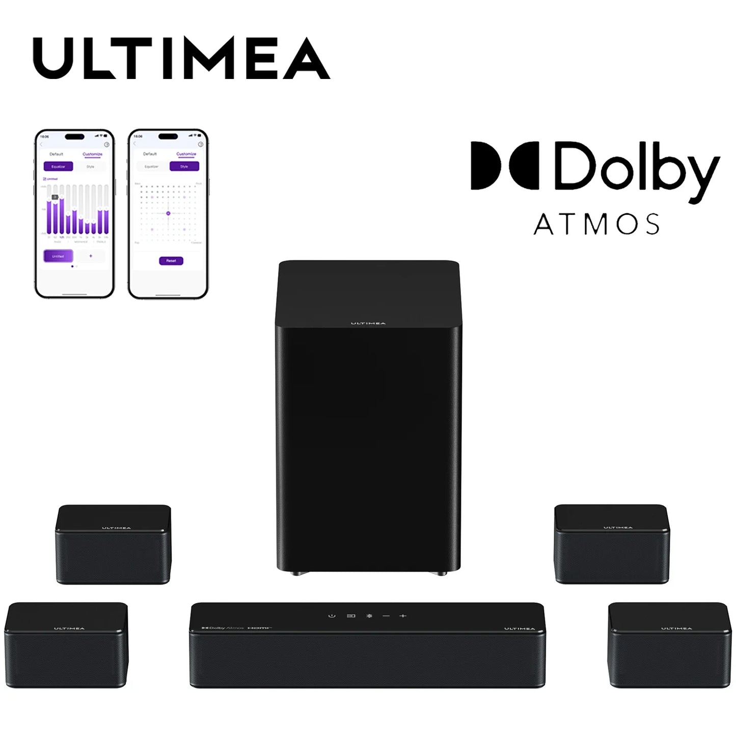 ULTIMEA 500W 7.1ch Dolby Atmos Soundbar With Wireless Subwoofer