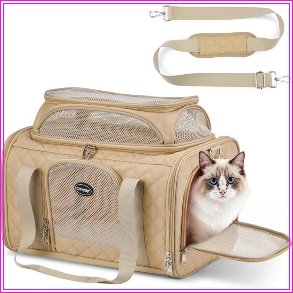 Airline Approved Cat Carrier Soft Sided Under Seat Travel Carrier