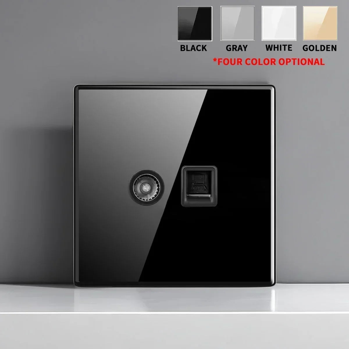 EU UK Crystal Tempered Glass Switch Panel LED Indicator