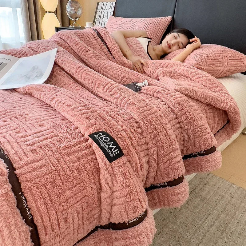LUXO Fleece Blanket Knit For Spring And Autumn Baby And Family Warm Breathable