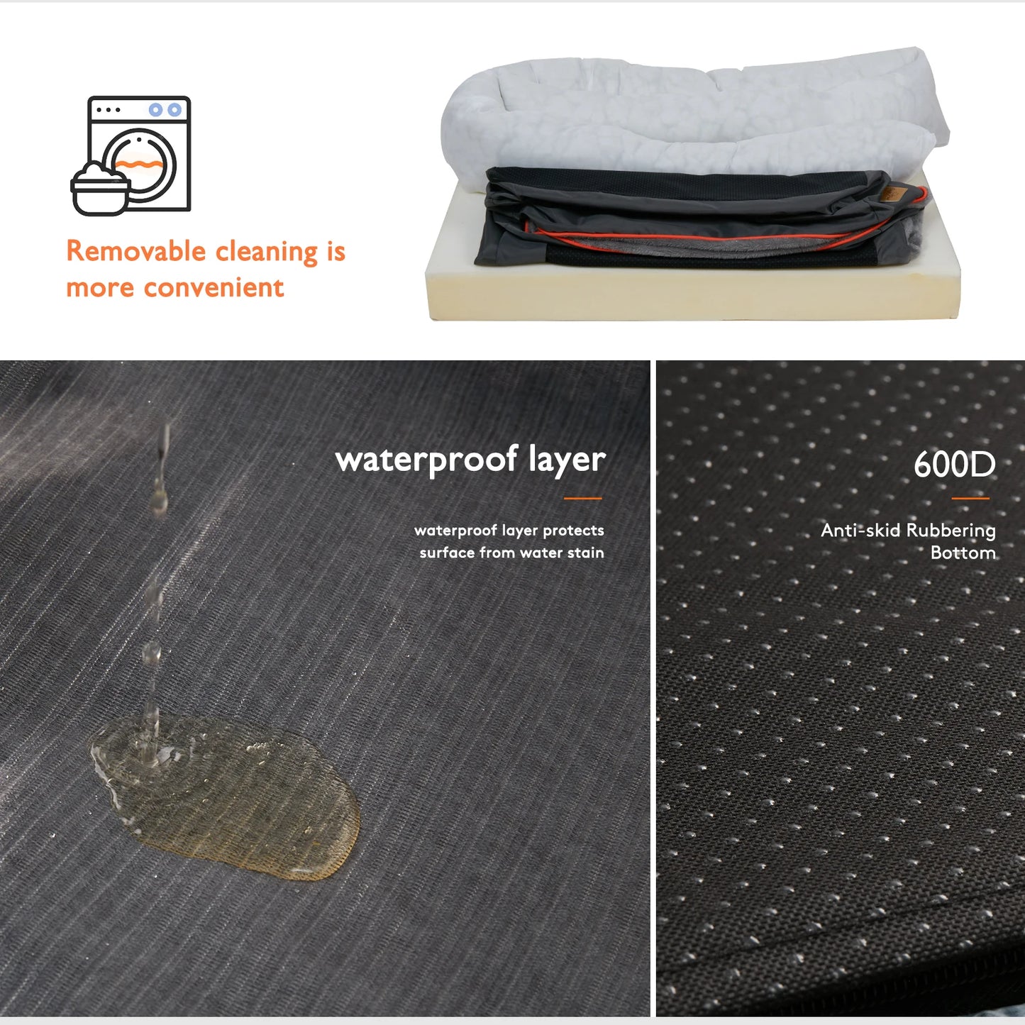 BINGOPAW Orthopedic Foam Dog Bed With Cotton Padded Bolster
