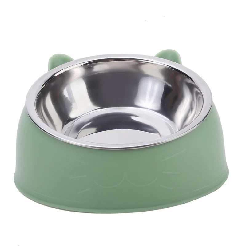 Inclined Cat Bowl Set Stainless Steel Feeding Bowls For Pets