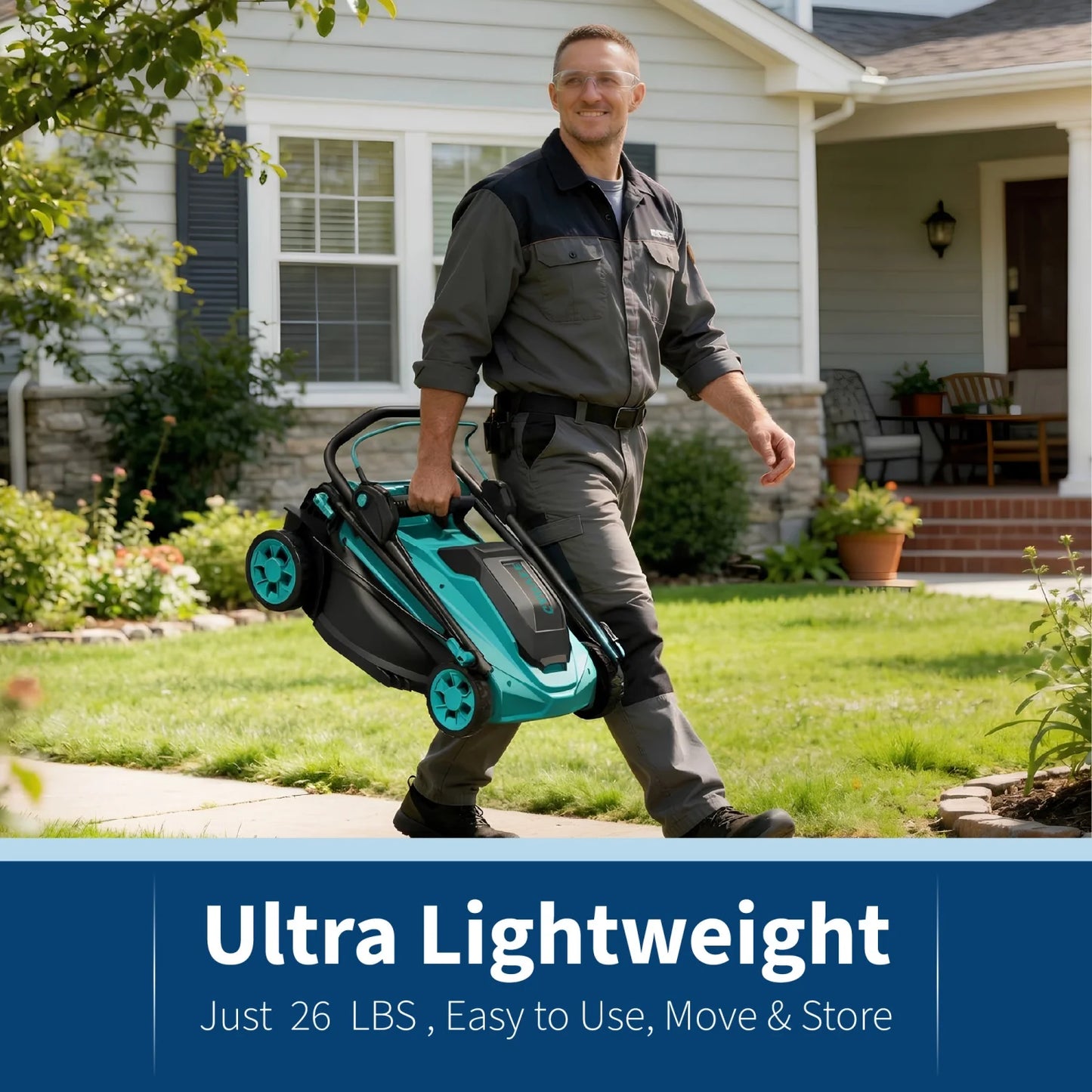 HiMISS 40V Cordless Lawn Mower With 2 Batteries Included