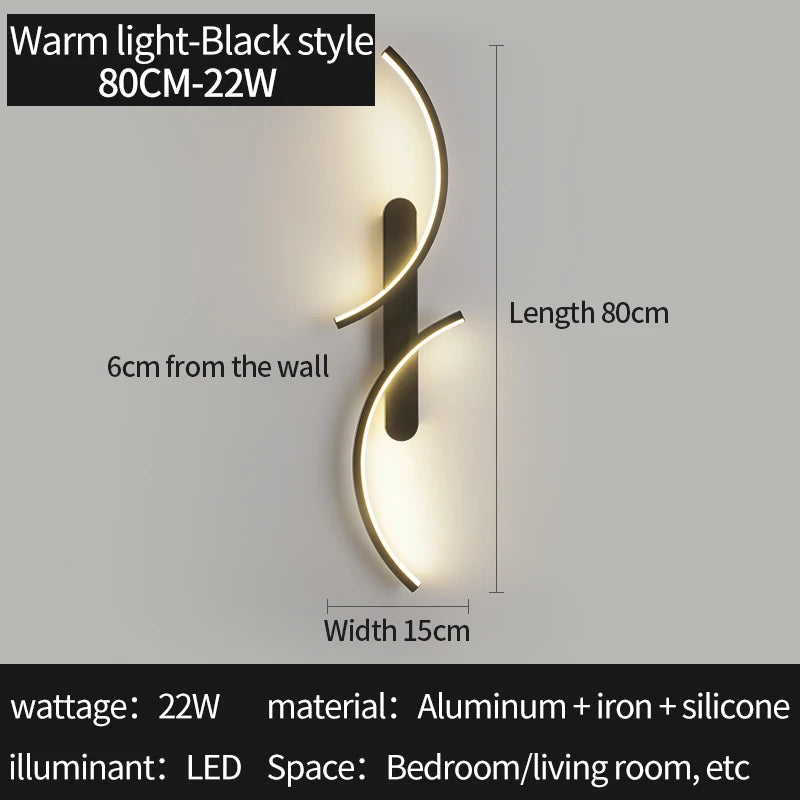 FRPY LED C Shape Wall Lamp Sconce Modern Minimalist Lighting