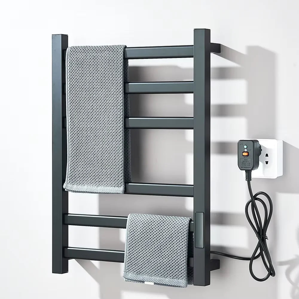 Electric Towel Dryer Black/White Bathroom Electric Rack Digital Display Temperature Time Control Towel Warmer Rail