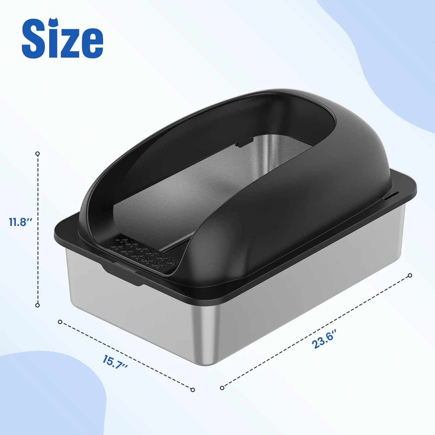 Stainless Steel Cat Litter Box With Lid Easy Clean Design
