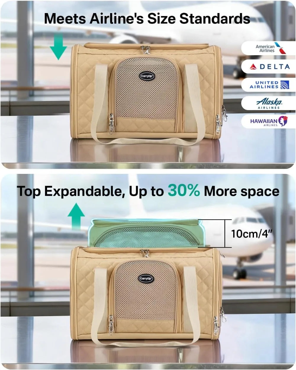 Airline Approved Cat Carrier Soft Sided Under Seat Travel Carrier
