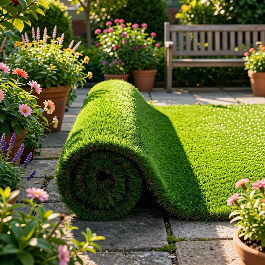 LISM Outdoor Artificial Grass Rug For Patio Garden Drain Mat