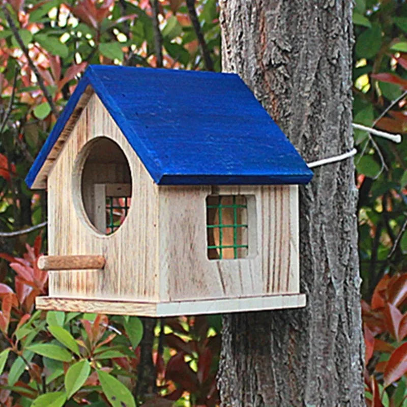 Wooden Outdoor Birdhouse Weatherproof Hanging Nest Box