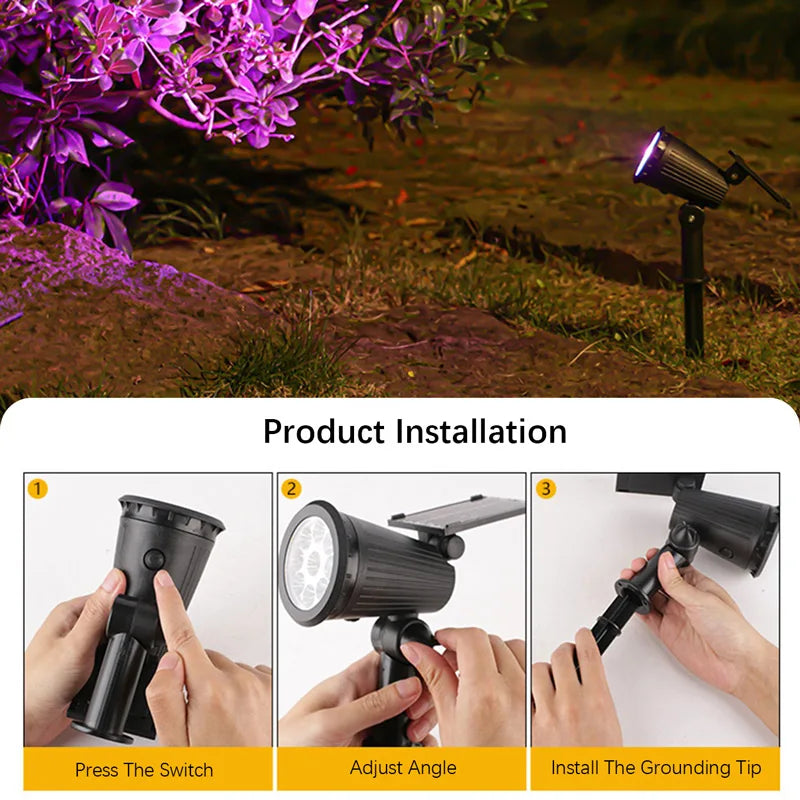 SHENZHITECH 9 LED Solar Spotlight Outdoor Waterproof Garden Accent